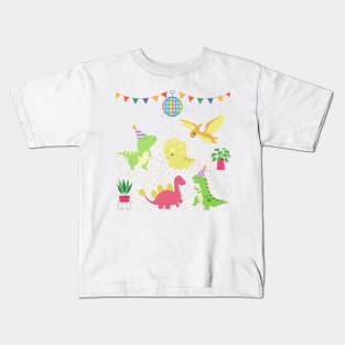 Dinosaurs Having A Friendly Party Kids T-Shirt